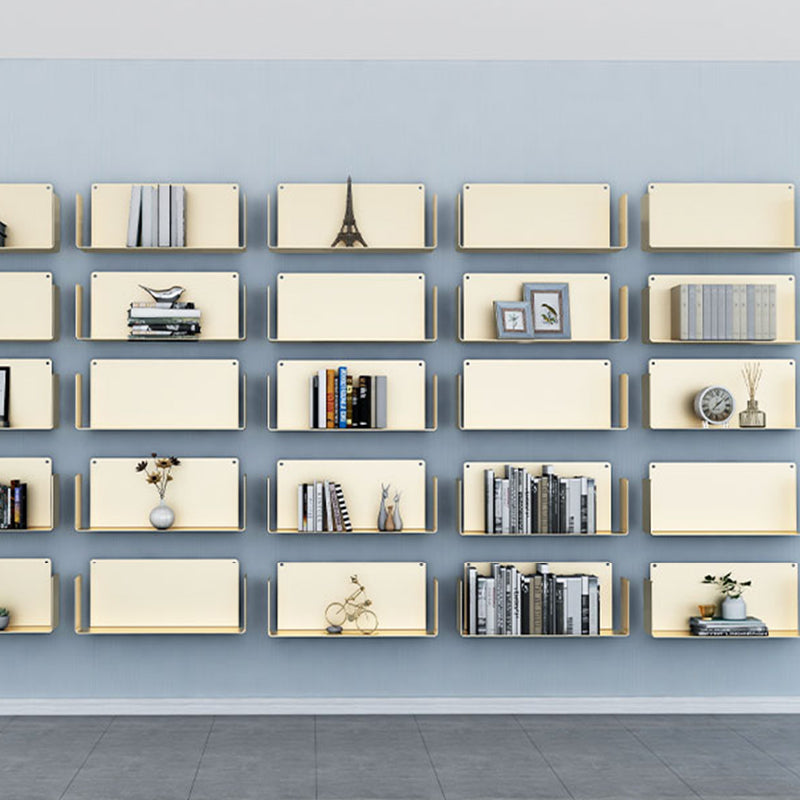 1 Shelf Closed Back Bookshelf Glam Metal Floating Horizontal Bookcase