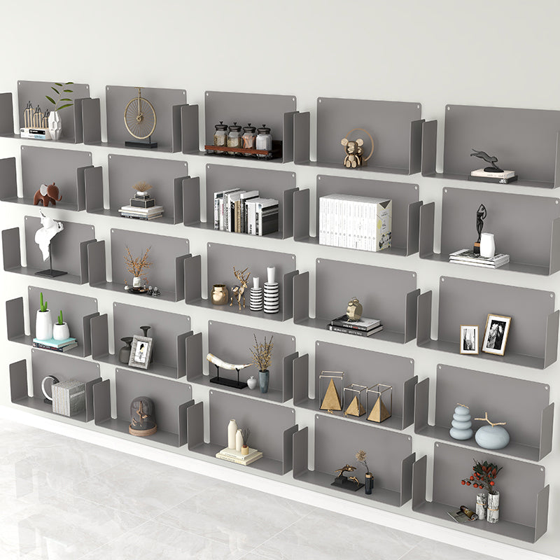 Metal Closed Back Bookshelf Contemporary Floating Bookcase with Shelves