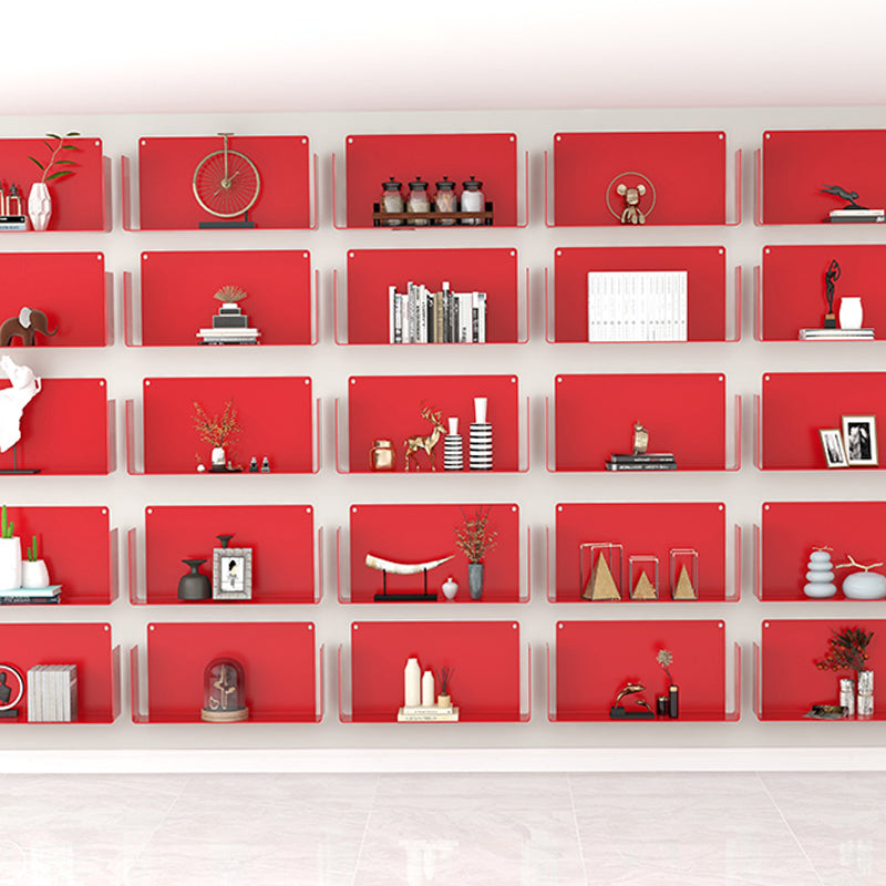 Metal Closed Back Bookshelf Contemporary Floating Bookcase with Shelves