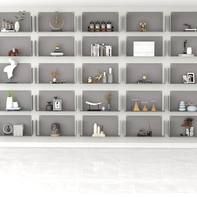 Metal Closed Back Bookshelf Contemporary Floating Bookcase with Shelves