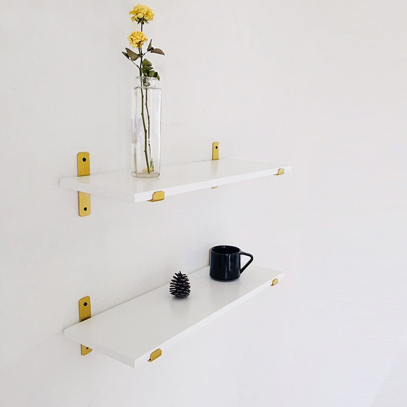 Engineered Wood White Bookshelf Glam Floating Closed Back Bookcase