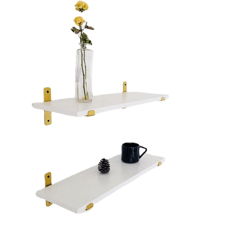 Engineered Wood White Bookshelf Glam Floating Closed Back Bookcase