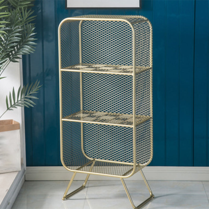 Glam Gold Bookshelf Standard Metal Bookcase with Shelves for Home Office