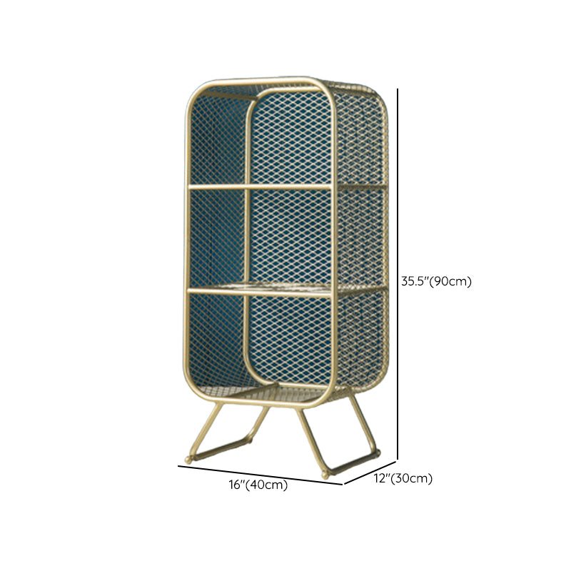 Glam Gold Bookshelf Standard Metal Bookcase with Shelves for Home Office