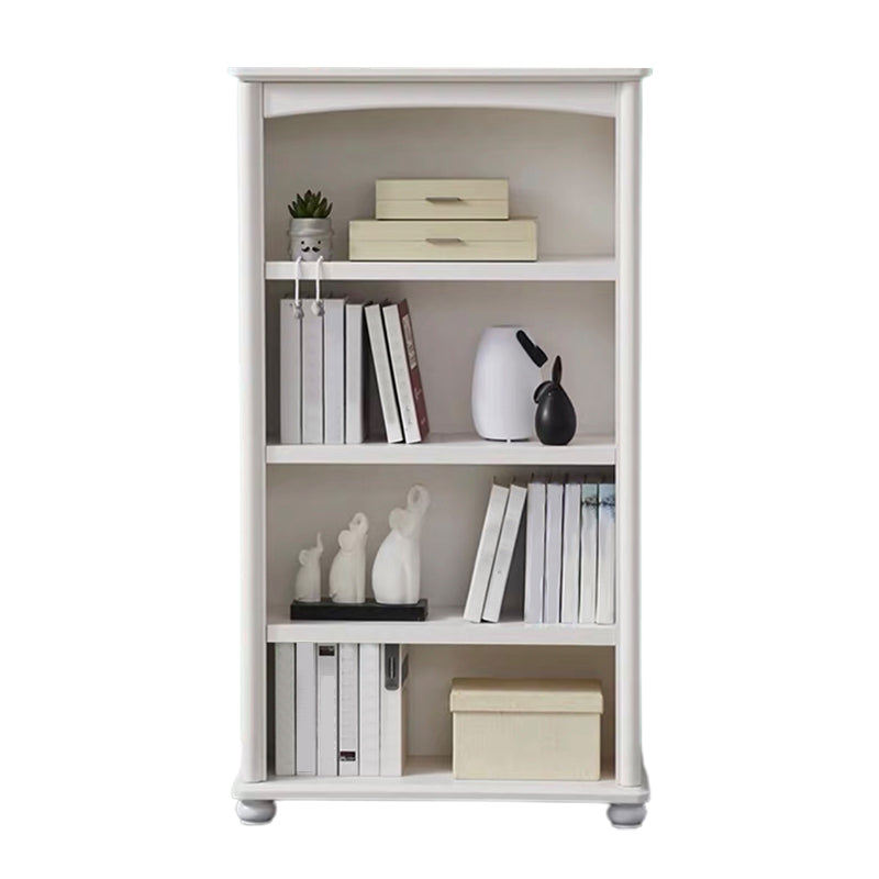 Wood Standard Bookshelf White Contemporary Bookcase with Shelves