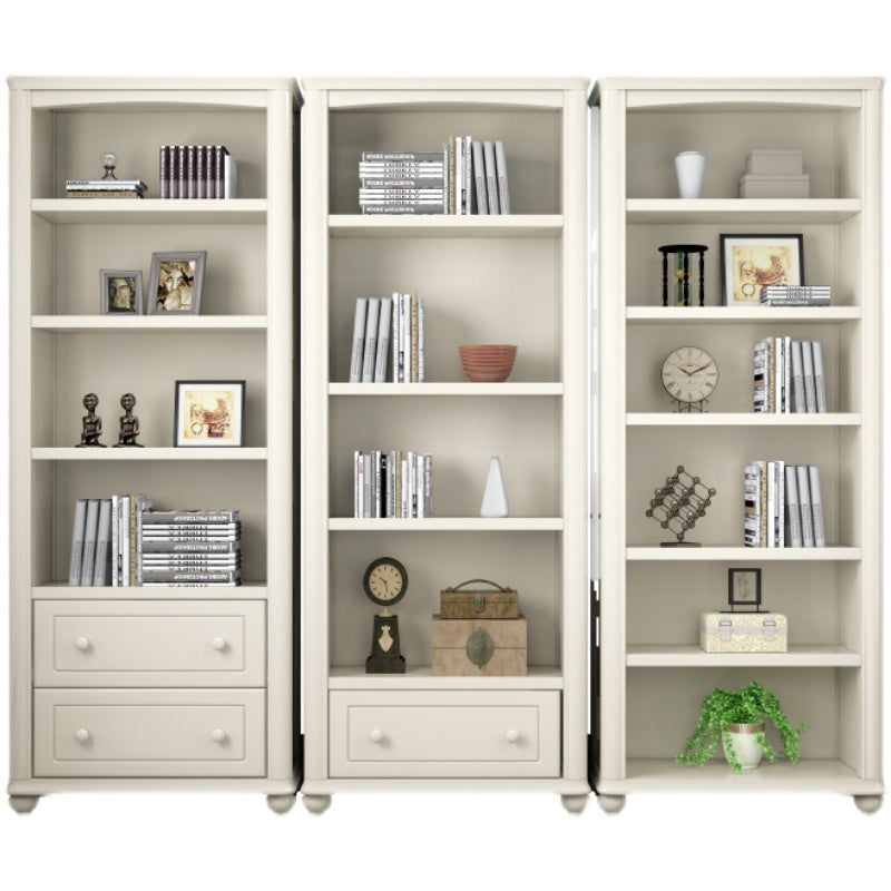 Wood Standard Bookshelf White Contemporary Bookcase with Shelves