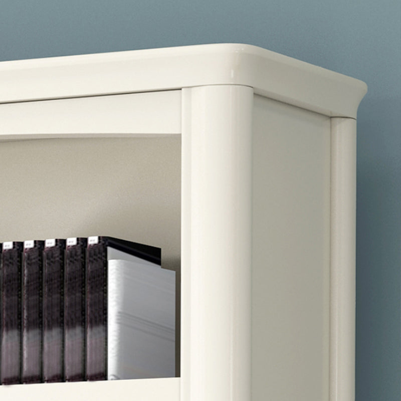 Wood Standard Bookshelf White Contemporary Bookcase with Shelves