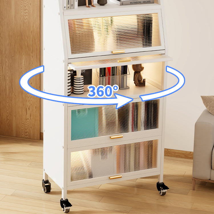 Standard Metal Industrial Bookcase Closed Back Bookshelf with Cabinets