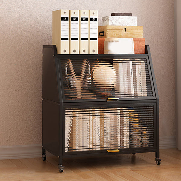 Standard Metal Industrial Bookcase Closed Back Bookshelf with Cabinets