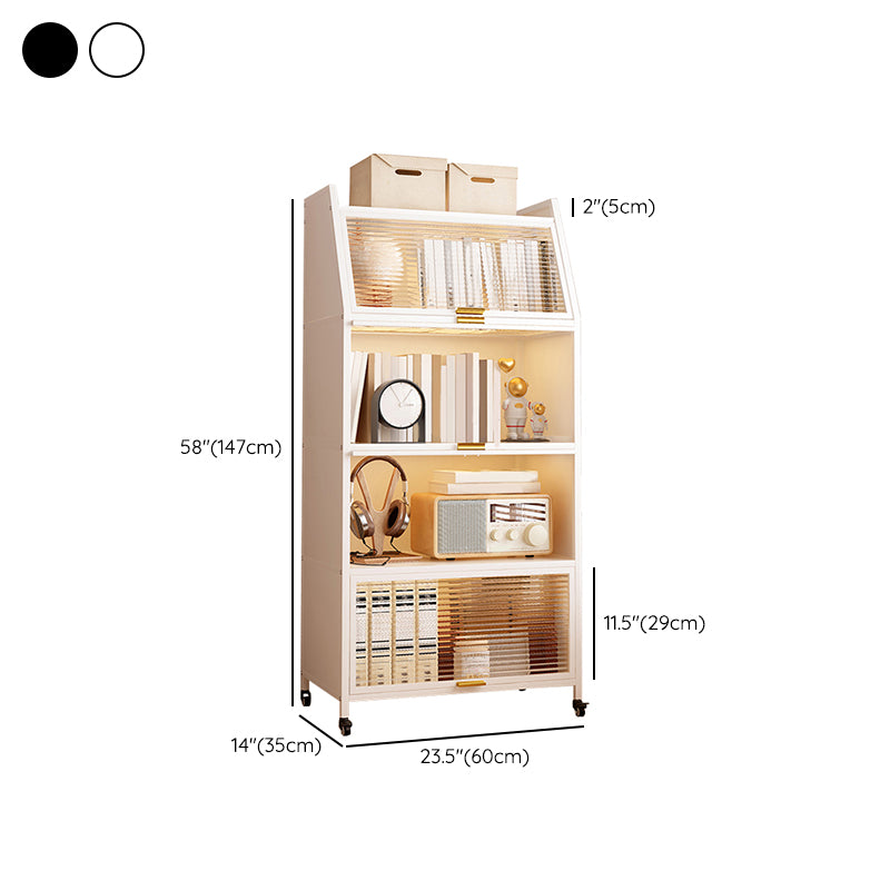 Standard Metal Industrial Bookcase Closed Back Bookshelf with Cabinets