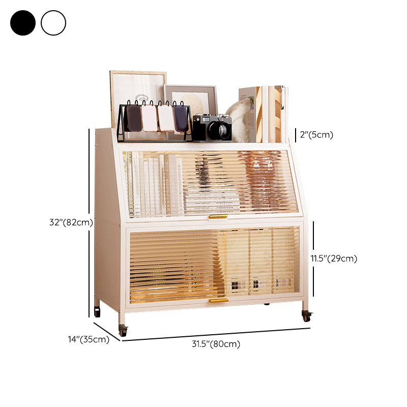 Standard Metal Industrial Bookcase Closed Back Bookshelf with Cabinets