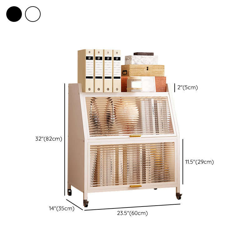 Standard Metal Industrial Bookcase Closed Back Bookshelf with Cabinets