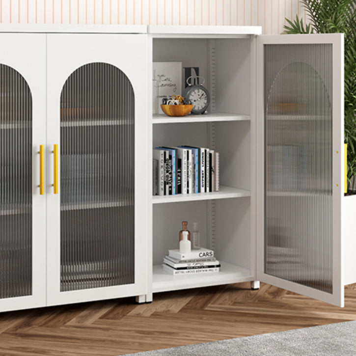 Scandinavian Metal Bookshelf Standard Closed Back Bookcase with Cabinets