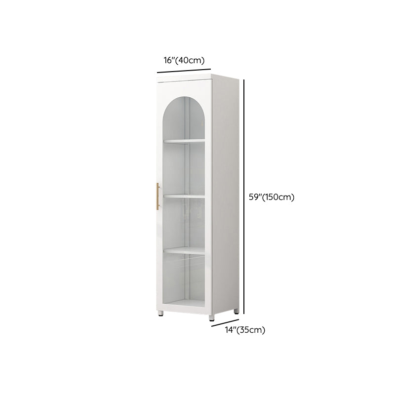 Scandinavian Metal Bookshelf Standard Closed Back Bookcase with Cabinets