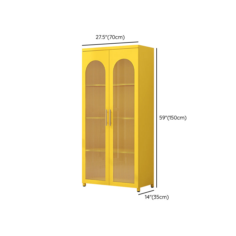 Scandinavian Metal Bookshelf Standard Closed Back Bookcase with Cabinets