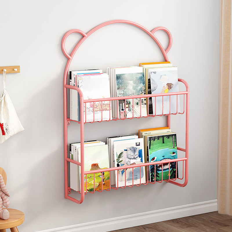 Metal Floating Scandinavian Bookcase Closed Back Bookshelf with Shelves