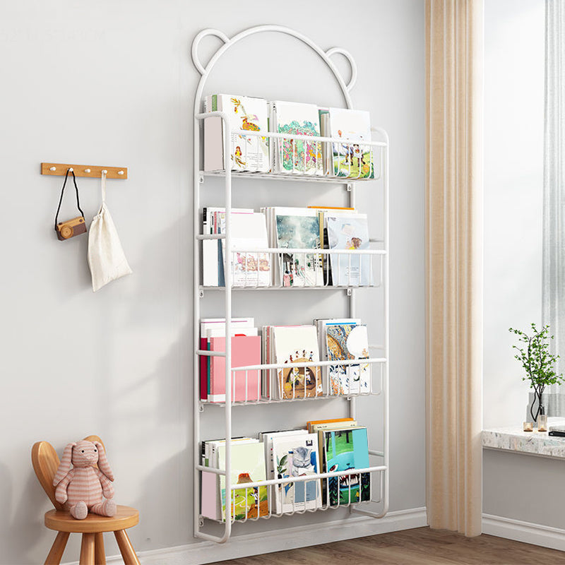 Metal Floating Scandinavian Bookcase Closed Back Bookshelf with Shelves