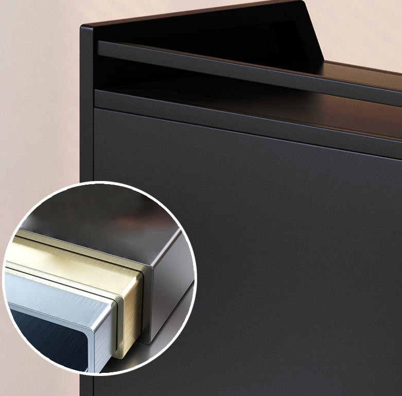 Metal Standard Bookshelf Closed Back Industrial Bookcase with Cabinets