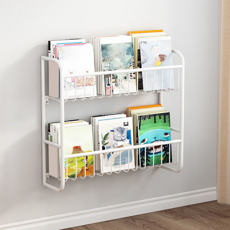 Metal Closed Back Bookshelf Scandinavian Wall Mounted Bookcase
