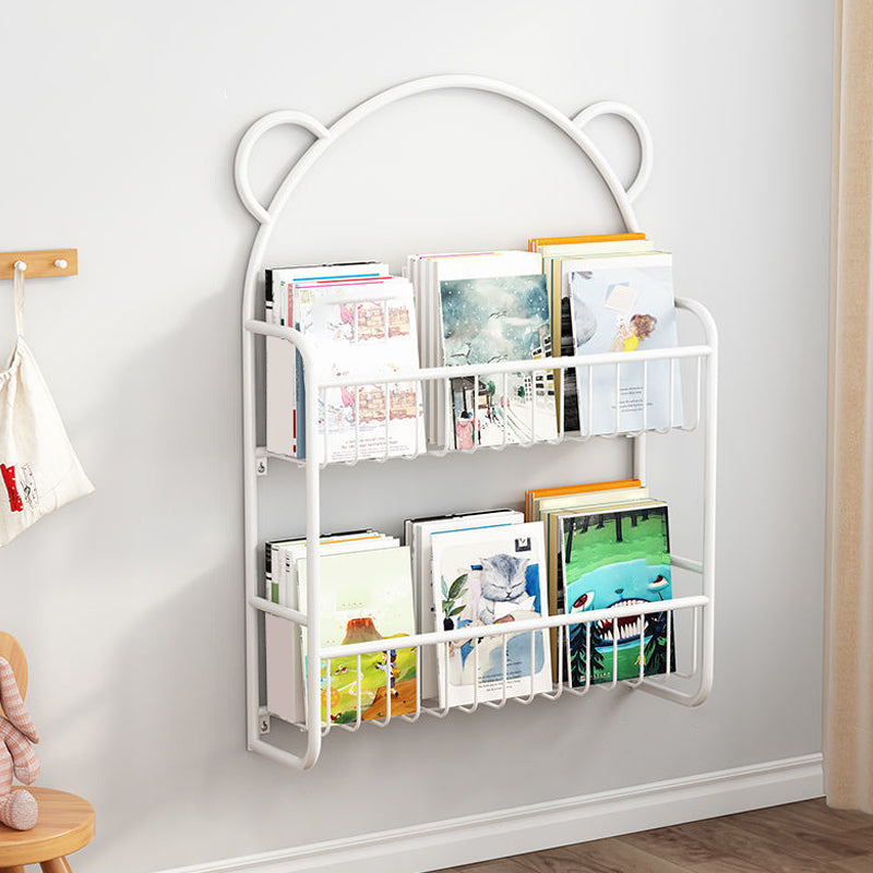 Metal Closed Back Bookshelf Scandinavian Wall Mounted Bookcase