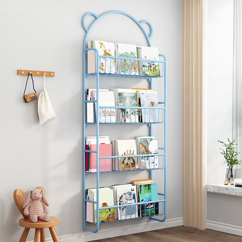 Metal Closed Back Bookshelf Scandinavian Wall Mounted Bookcase