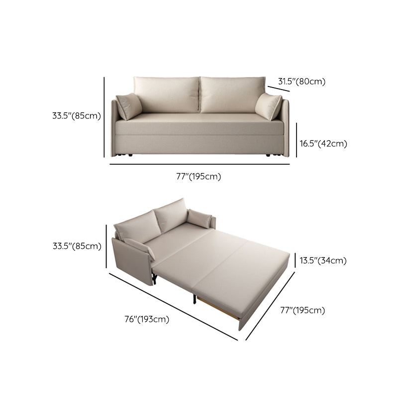 Contemporary Sofa Futon Bonded Leather Futon Sleeper Sofa with Storage