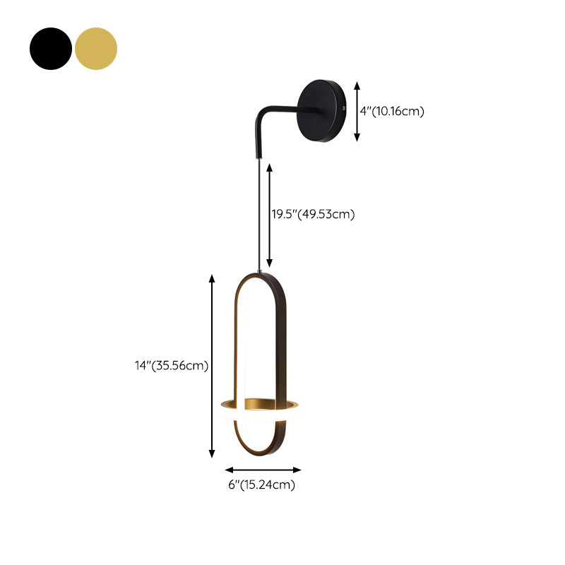 2-Light Modern Wall Mounted Sconce Oval LED Wall Light for Living Room