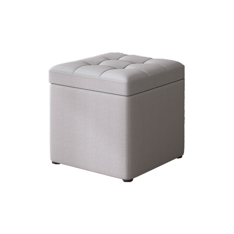 Modern Dark Grey Square Pouf Cotton Tear Resistant Pouf for Living Room
