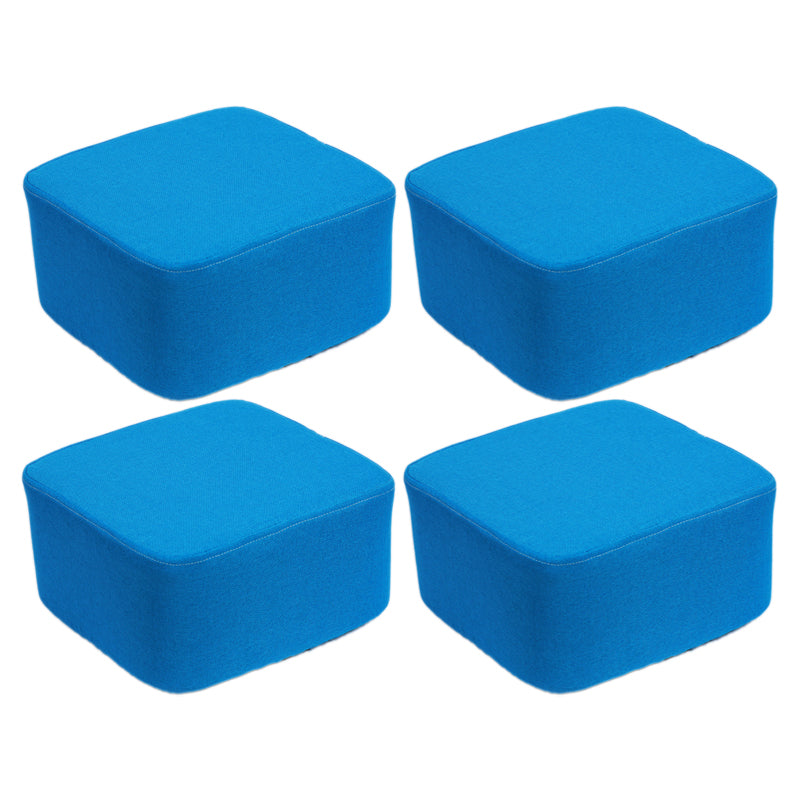 Contemporary Pouf Ottoman Fabric Upholstered Solid Color Square Ottoman