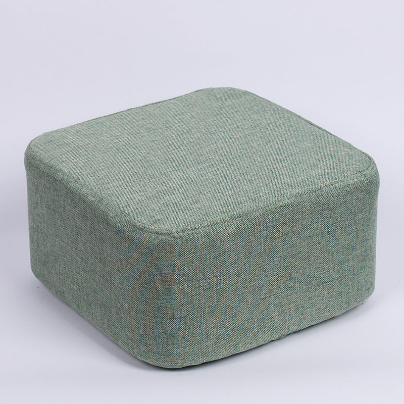 Contemporary Pouf Ottoman Fabric Upholstered Solid Color Square Ottoman