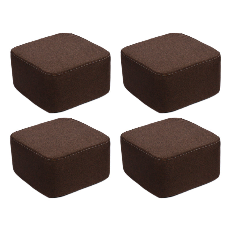 Contemporary Pouf Ottoman Fabric Upholstered Solid Color Square Ottoman