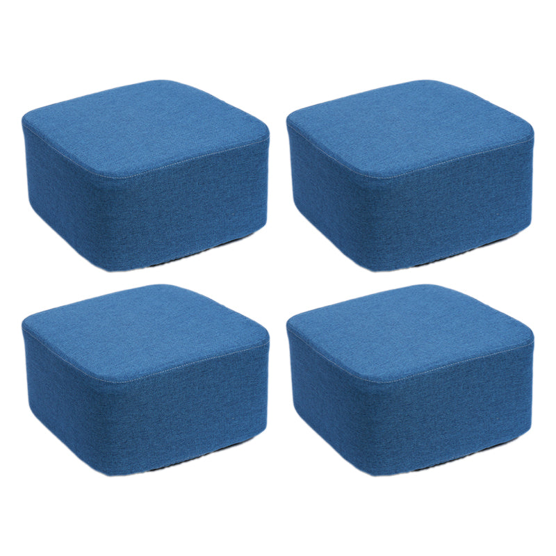 Contemporary Pouf Ottoman Fabric Upholstered Solid Color Square Ottoman