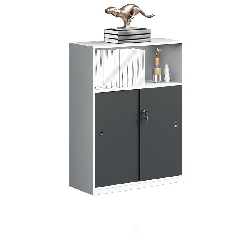 Industrial Style Vertical File Cabinet Wood Filing Cabinet with Locking Storage