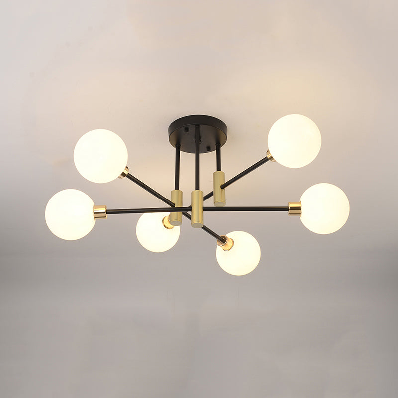 Modern Simple Ceiling Light Ball Shape Glass Shade Ceiling Lamp for Bedroom