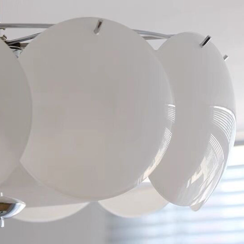 Modern Ceiling Lamp White Glass Shade Flush Mount Light Fixture