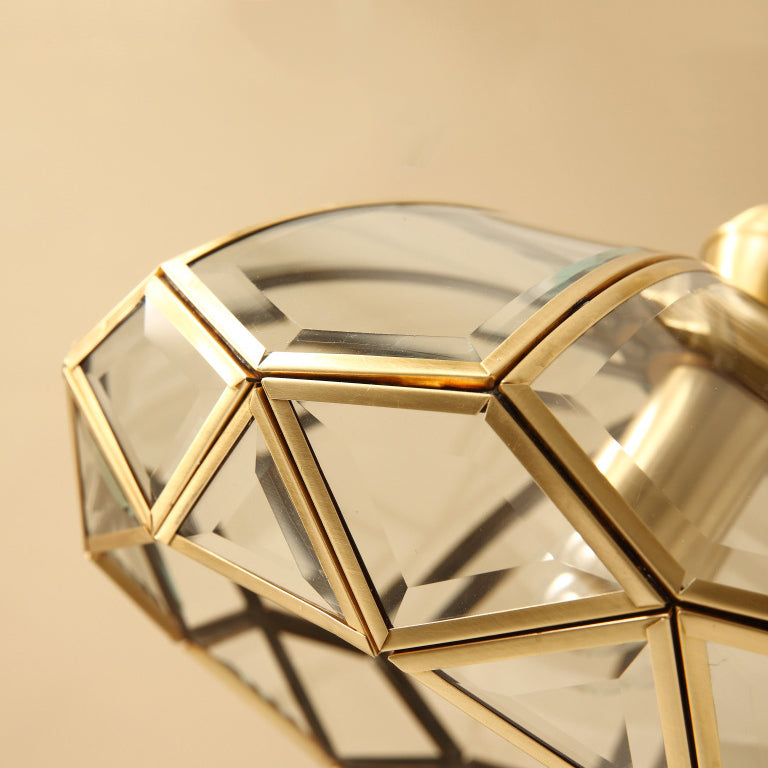 Single Golden Flush Mount Lighting Glass Ceiling Light for Bedroom