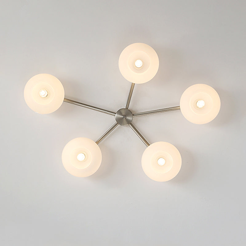 Modern Style Ceiling Lamp Glass Shade Flush Mount Light Fixture