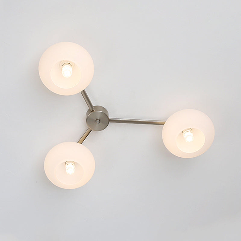 Modern Style Ceiling Lamp Glass Shade Flush Mount Light Fixture