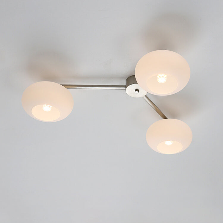 Modern Style Ceiling Lamp Glass Shade Flush Mount Light Fixture