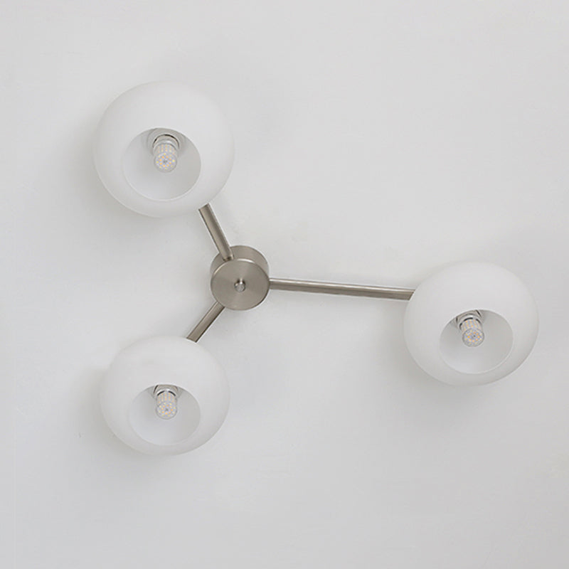 Modern Style Ceiling Lamp Glass Shade Flush Mount Light Fixture