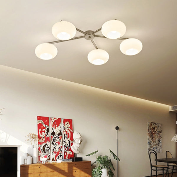 Modern Style Ceiling Lamp Glass Shade Flush Mount Light Fixture