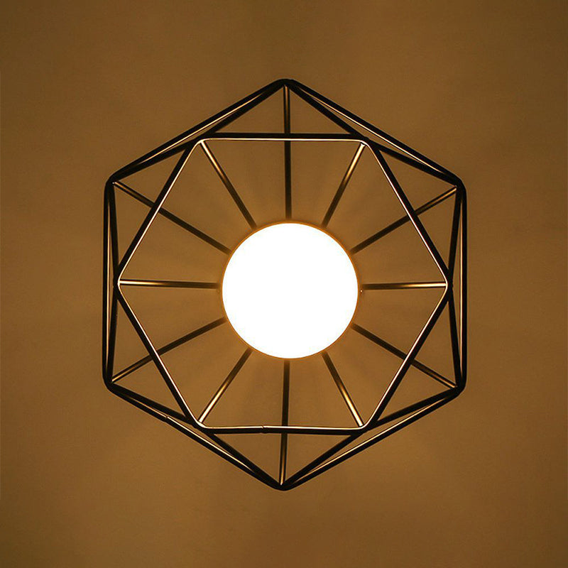 Modern Diamond Flush Light Metal 1-Light Flush Mount Ceiling Light