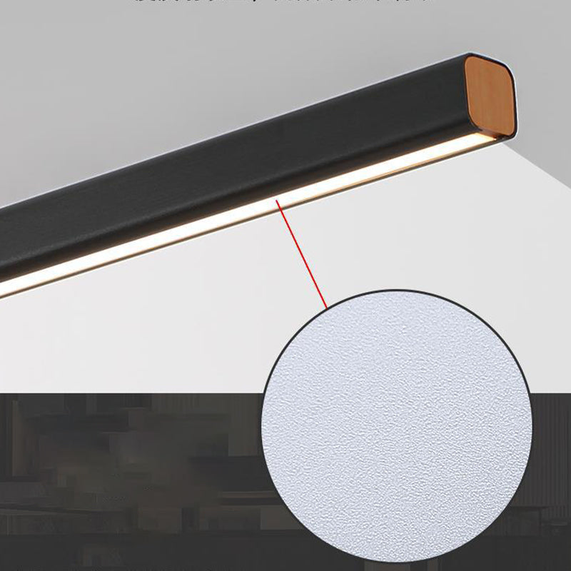 Strip Shape Island Lamp 1-Light LED Island Hanging Lamp with Acrylic Shade for Dining Room