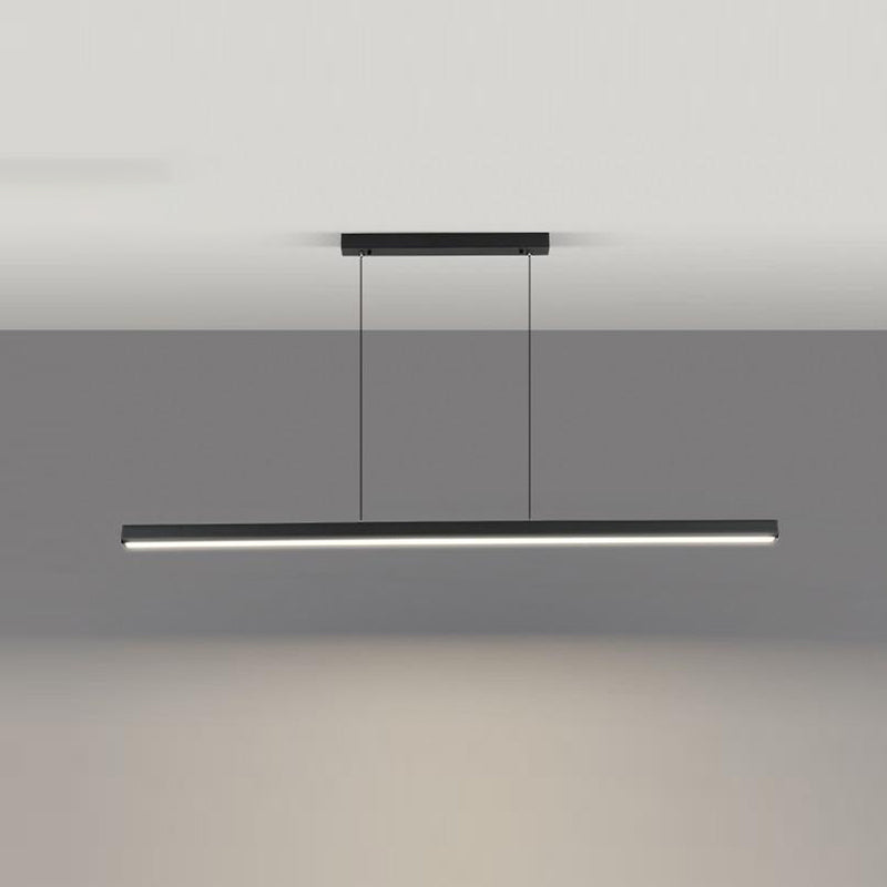 Strip Shape Island Lamp 1-Light LED Island Hanging Lamp with Acrylic Shade for Dining Room