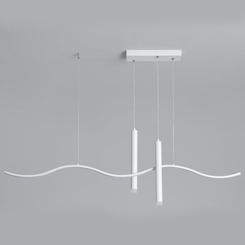 White Ceiling Light LED Contemporary Kitchen Island Lighting for Dining Room