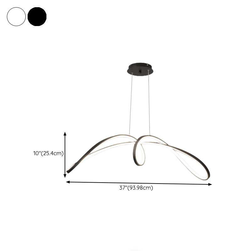 LED White/Black Ceiling Light Contemporary Kitchen Island Lighting for Room