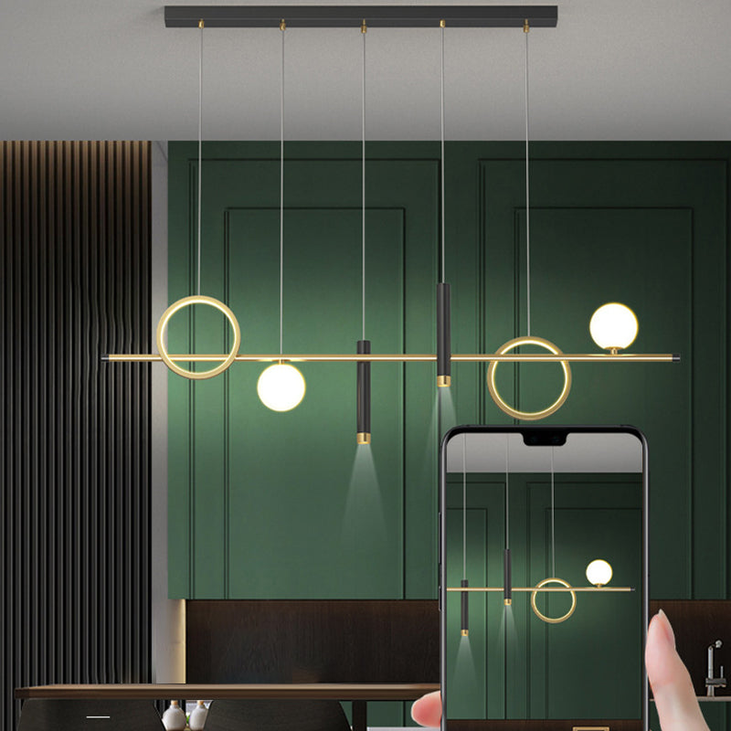 Linear Island Lighting Modern Metal Hanging Lights for Dining Room