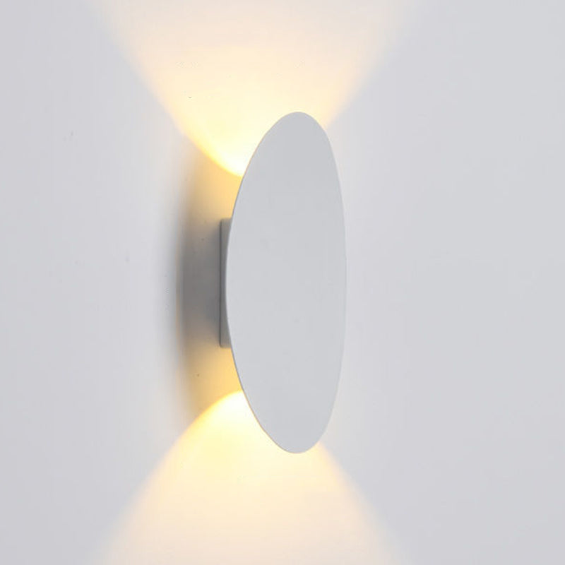 Oval Shape Wall Lamp Modern Style Metal 2 Lights Wall Light in White/Black
