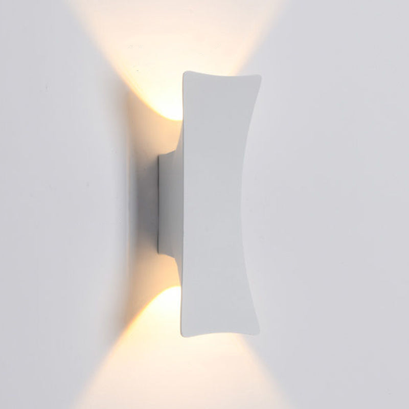 Oval Shape Wall Lamp Modern Style Metal 2 Lights Wall Light in White/Black