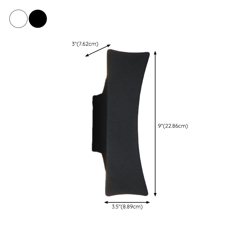 Oval Shape Wall Lamp Modern Style Metal 2 Lights Wall Light in White/Black